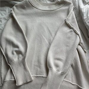 Chic Cream Crew Neck Sweater